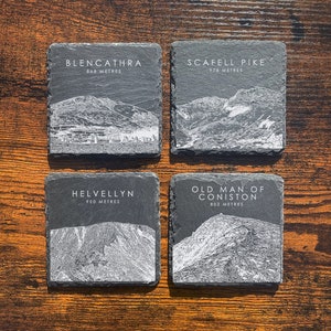 Lake District Sketch Slate Coaster Set