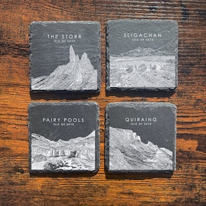 Isle of Skye Sketch Slate Coaster Set