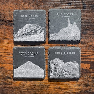 Scottish Highlights Slate Coaster Sketch Set
