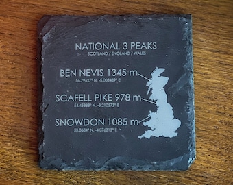 National 3 Peaks Slate Coaster - Individual Coaster