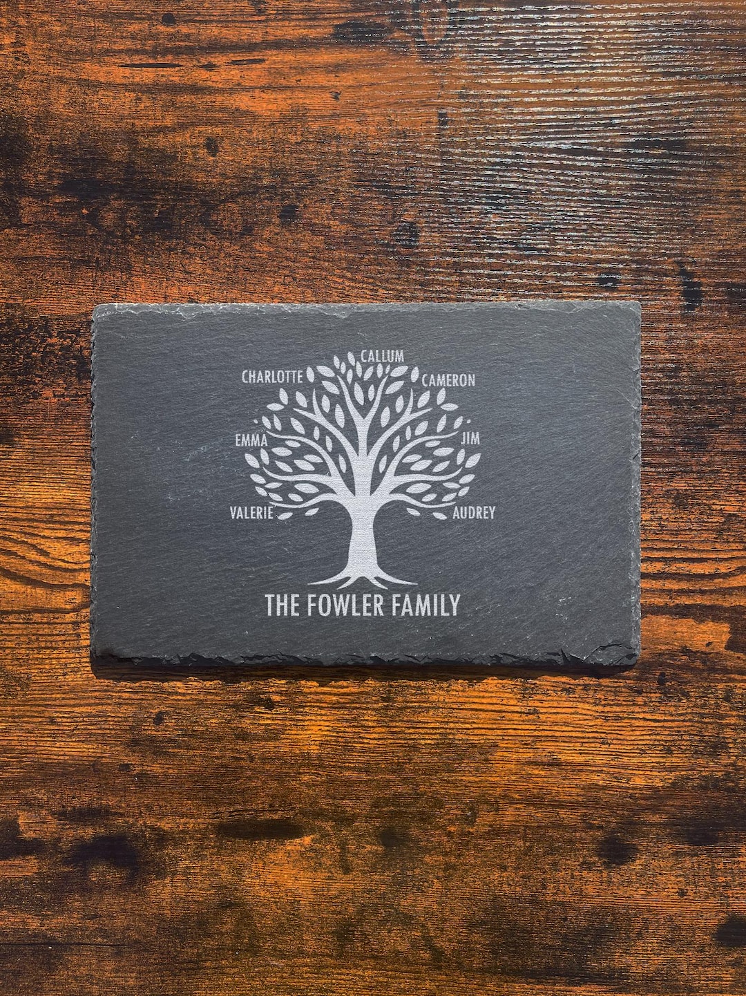 Personalised Family Tree Slate Placemat - Custom Family Tree ...
