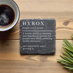 HYROX Definition Funny Slate Coaster – Gift for Fitness Fans & Functional Training Addicts