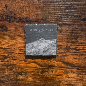 Serre Chevalier Ski Resort Sketch Slate Coaster