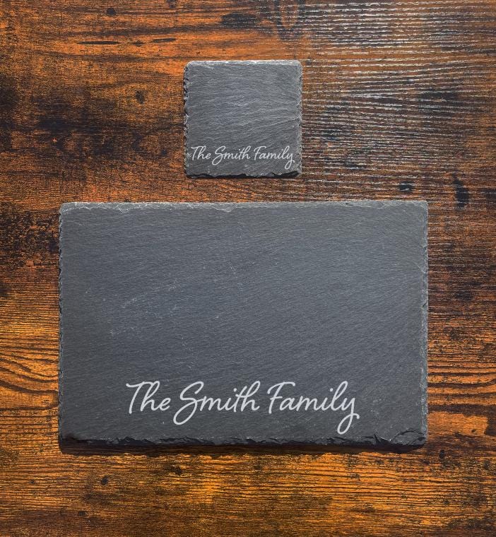 Personalised Slate Placemat - Custom Text - Family Gift Christmas ...