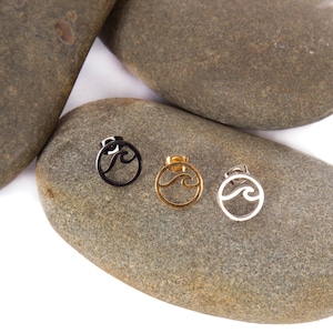 Surf Wave Earrings, Unisex Stainless Steel Studs, Summer Jewelry, Surfer Gift, Waterproof Beach Jewelry, Ocean Style, Birthday Present