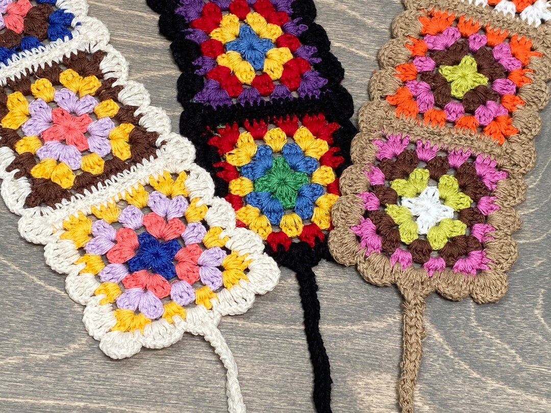 Crochet Headband Granny Square Boho Hair Accessories Knit Hair Etsy