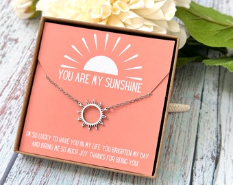 Sun Necklace You Are My Sunshine Handmade Gift Personalized