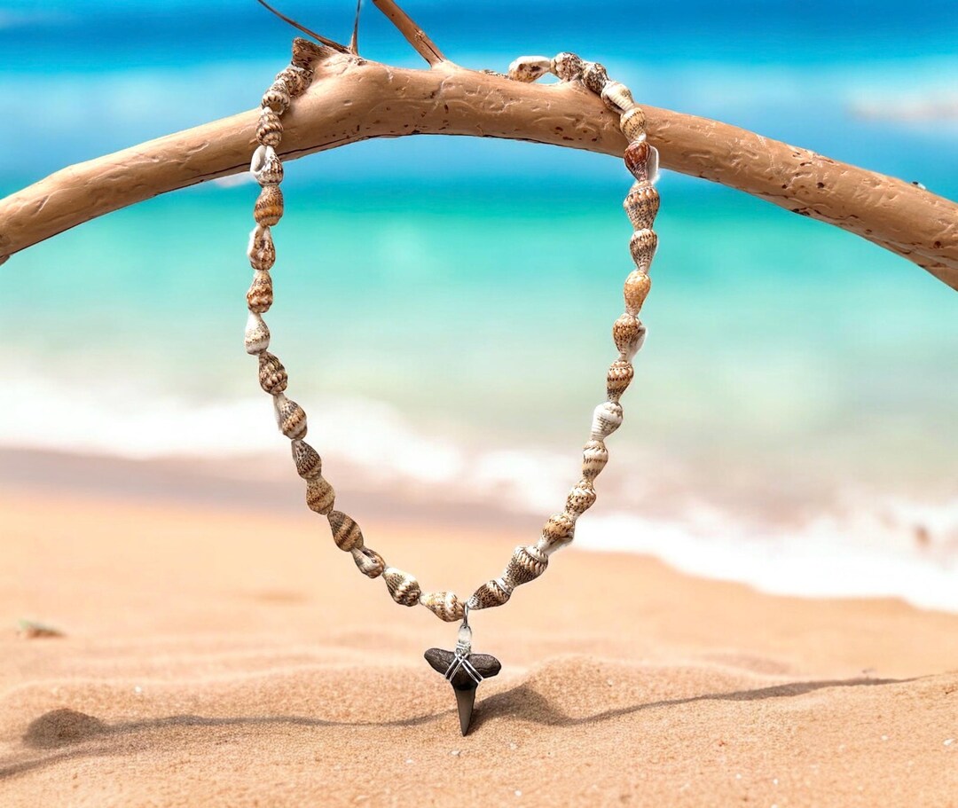Seashell Shark Tooth Necklace, Beach Jewelry, Summer Accessories ...