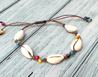 Cowrie Shell Bracelet Beach Jewelry Beaded Bracelet Seashell Summer Jewelry