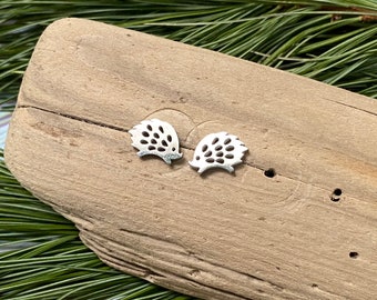 Dainty Hedgehog Stud Earrings, Gold Silver Stainless Steel, Animal Lover Gift