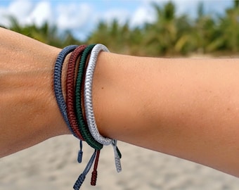 Friendship Bracelet, Surfer Jewelry, Beachy Summer Bracelet, Tibetan Lucky Knot, Gift for Him