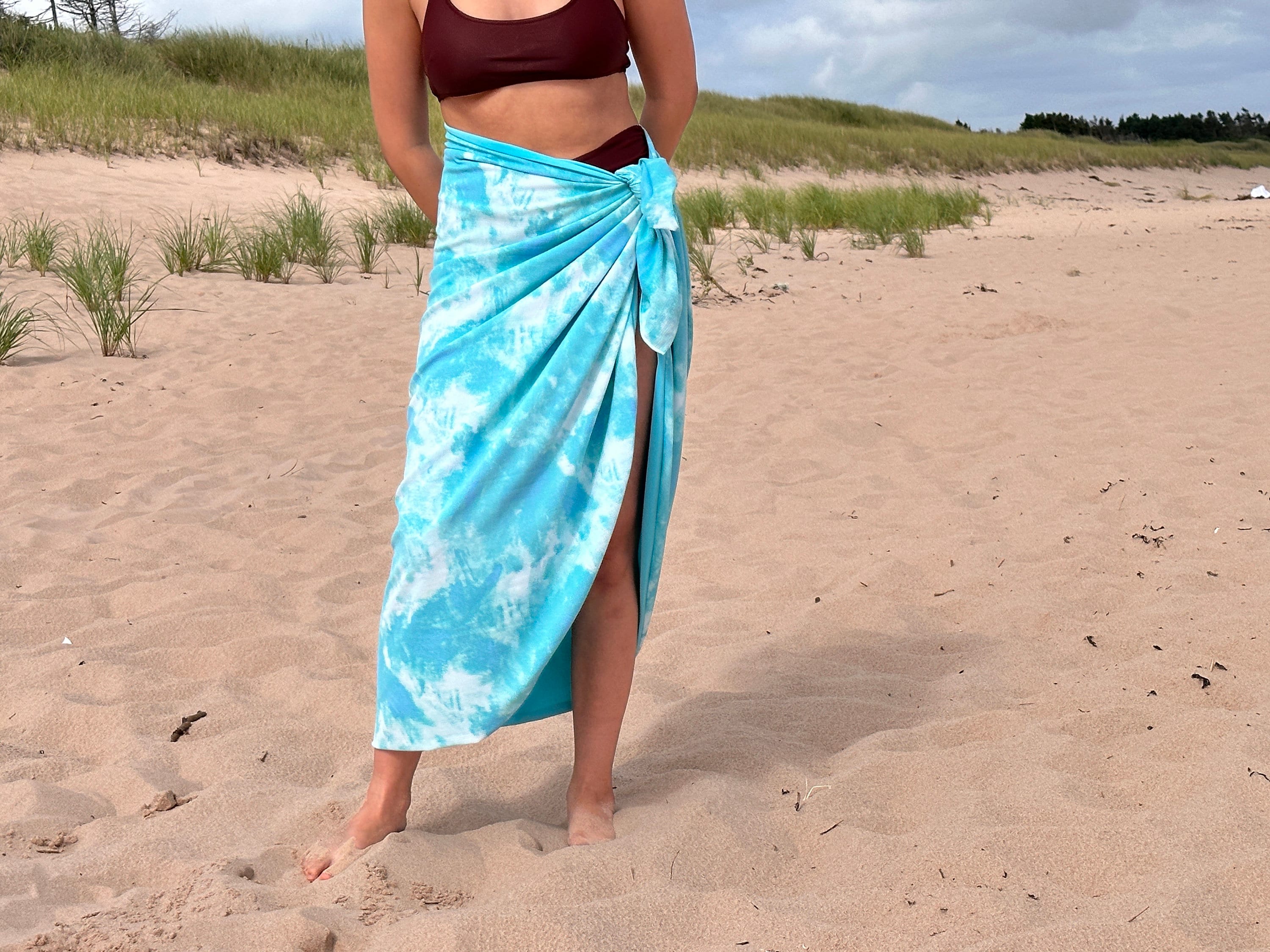 Multi Stripe Maxi Wrap Swim Skirt