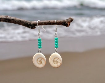 Shiva Shell Earrings, Seashell Jewelry, Beachy Jewelry, Summer Accessories, Mother’s Day Gift, Sterling Silver