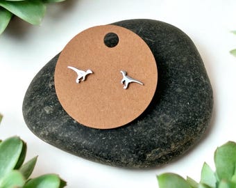 Dainty Dinosaur Earrings, Stainless Steel Studs, Dino Lover Gift, Gold or Silver, Animal Earrings, Dinosaur Jewelry