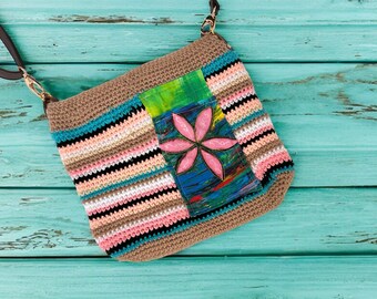 Handmade Purse | Boho bag | Crocheted Handbag | Beach Bag