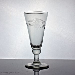 Georgian, vine-engraved dwarf ale glass