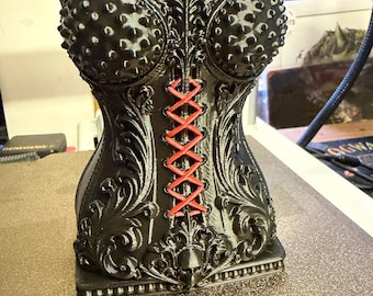 Gothic Corset Pen Holder | Victorian Desk Organizer | Black Lace Desk Decor | Alternative Office Accessory | Gothic Gift