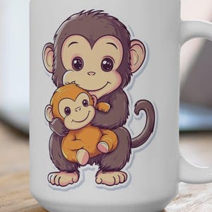 Cute Monkey Punch & Teddy Mug , Fun Animal Coffee Cup for Kids