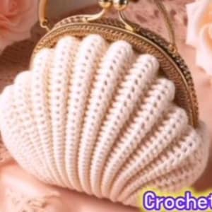 Haakpatroon voor een tasje in de vorm van een schelp, een uniek cadeau-idee voor haar (direct te downloaden, PDF)