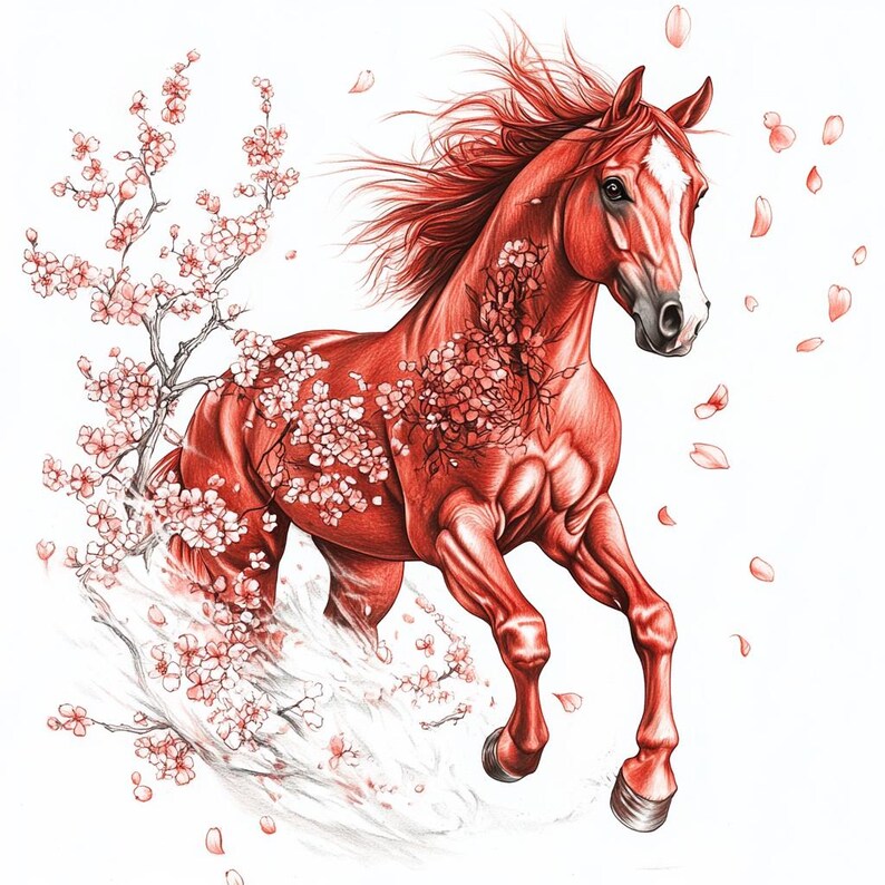 2026 Year of the Horse PNG , Fire Horse Chinese Zodiac Art , Galloping ...