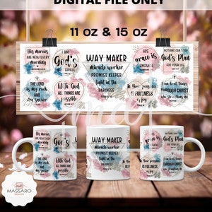 Bible Verse 11 & 15 Oz Mug Wrap - Bible Verse Coffee Mug Sublimation Templates - Religious 11 15 Oz Mug Wrap - Mug PNG - Instant Download