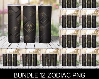 Sublimatieontwerpen voor dierenriembeker: 20 oz magere beker, png (digitale download)