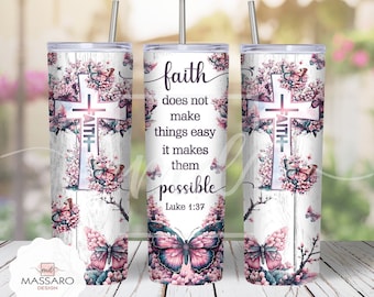 Faith Bible Verse Tumbler Sublimation Design (Digital Download)