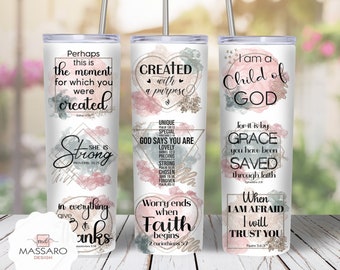 Christian Tumbler Design: Bible Verse PNG (Digital Download)