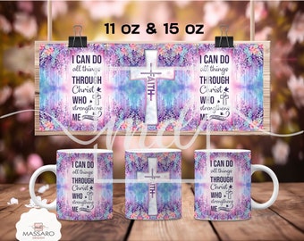 Bible Verse Mug Wrap: Religious Coffee Mug Sublimation (PNG Digital Download)