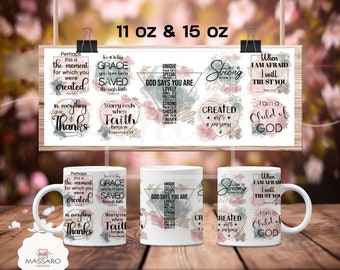 Bible Verse Mug Wrap: Religious Coffee Mug Sublimation (Digital Download)