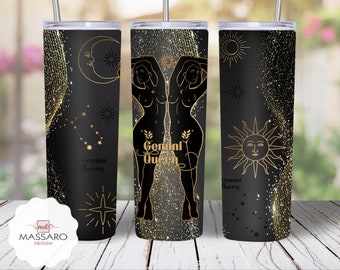 Gemini Queen Tumbler Sublimation Design: 20oz Skinny Tumbler (PNG Digital Download)