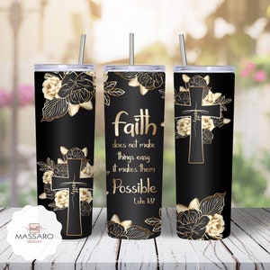 Faith Bible Verse 20oz Tumbler Sublimation Design (Digital Download)