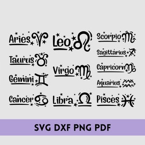 Zodiac Signs SVG Bundle horoscope SVG Bundle Zodiac Signs - Etsy