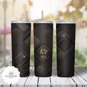 Pisces Tumbler Sublimation Design: 20oz Skinny, Straight/Tapered (PNG Digital Download)