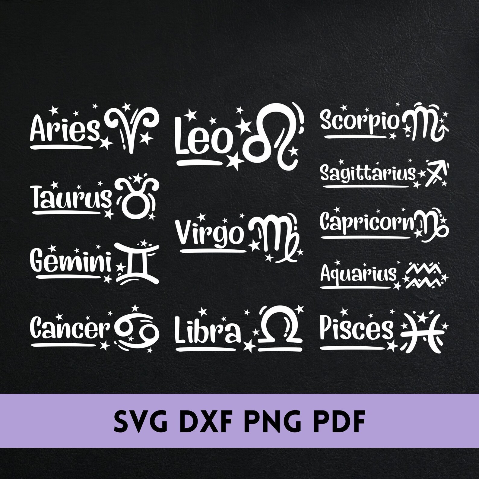 Zodiac Signs SVG Bundle horoscope SVG Bundle Zodiac Signs Etsy