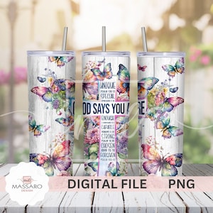 God Says You Are Cross Tumbler Sublimation Design (PNG Digital Download)