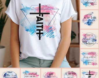 Christian Quotes PNG Bundle: Bible Verse Sublimation (Instant Download)