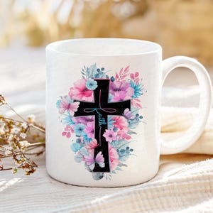faith cross watercolor png - faith cross flower sublimation