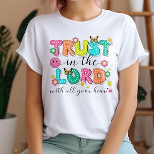 Trust in the Lord PNG: Colorful Christian Bible Verse (Digital Download)