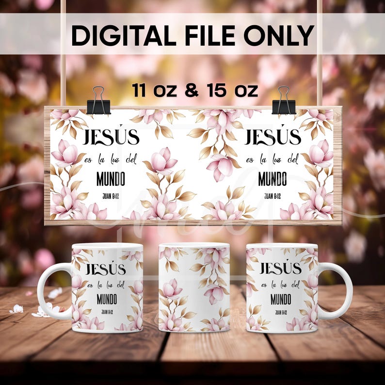 Frases religiosas Mug Wrap 11/ 15 oz, Spanish Bible Verse Mug Sublimation Templates, Religious Mug Wrap, Mug PNG