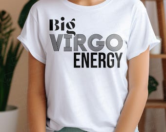 Retro Virgo Energie SVG PNG: Geburtstag Sternzeichen Schnittdatei (Digital Download)