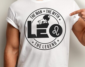 Leo Man SVG: Zodiac Birthday Gift, T-Shirt Cut File (Digital Download)