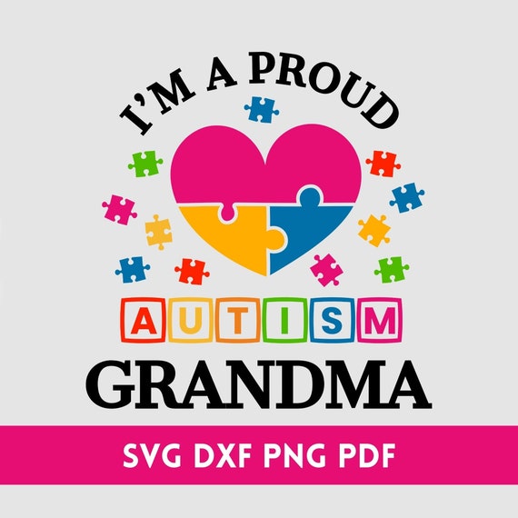 Autism Grandma Autism Awareness T-Shirt Puzzle Piece Heart Autism Grandma Autism Awareness T-Shirt Puzzle Piece Heart