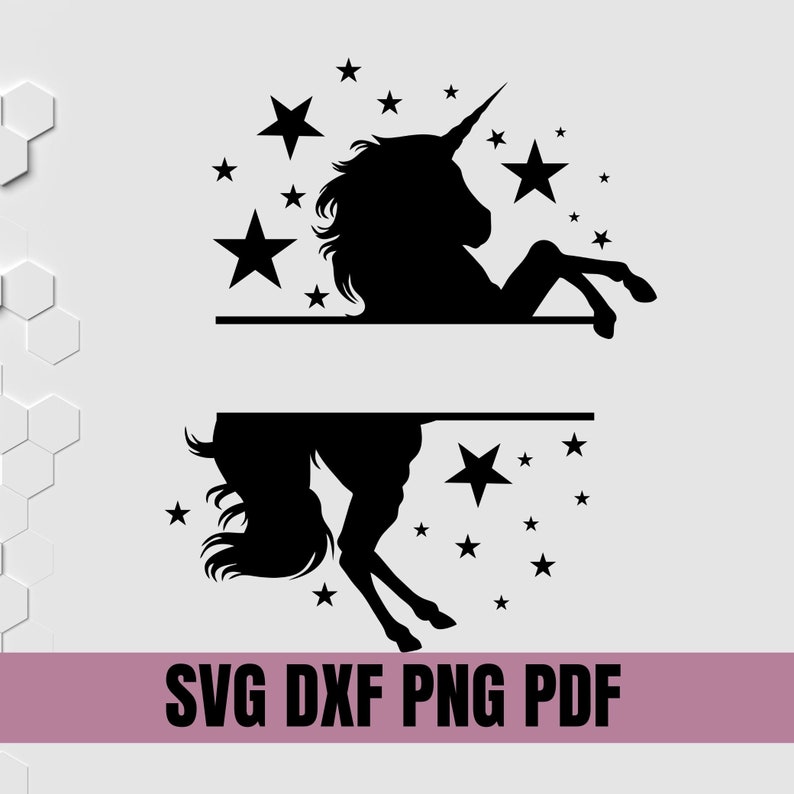 Unicorn Split Monogram SVG/ DXF/ PNG Unicorn Svg. Magical | Etsy