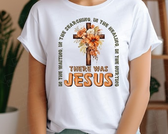 Fall Jesus PNG: キリスト教の十字架の花柄デザイン (デジタルダウンロード)