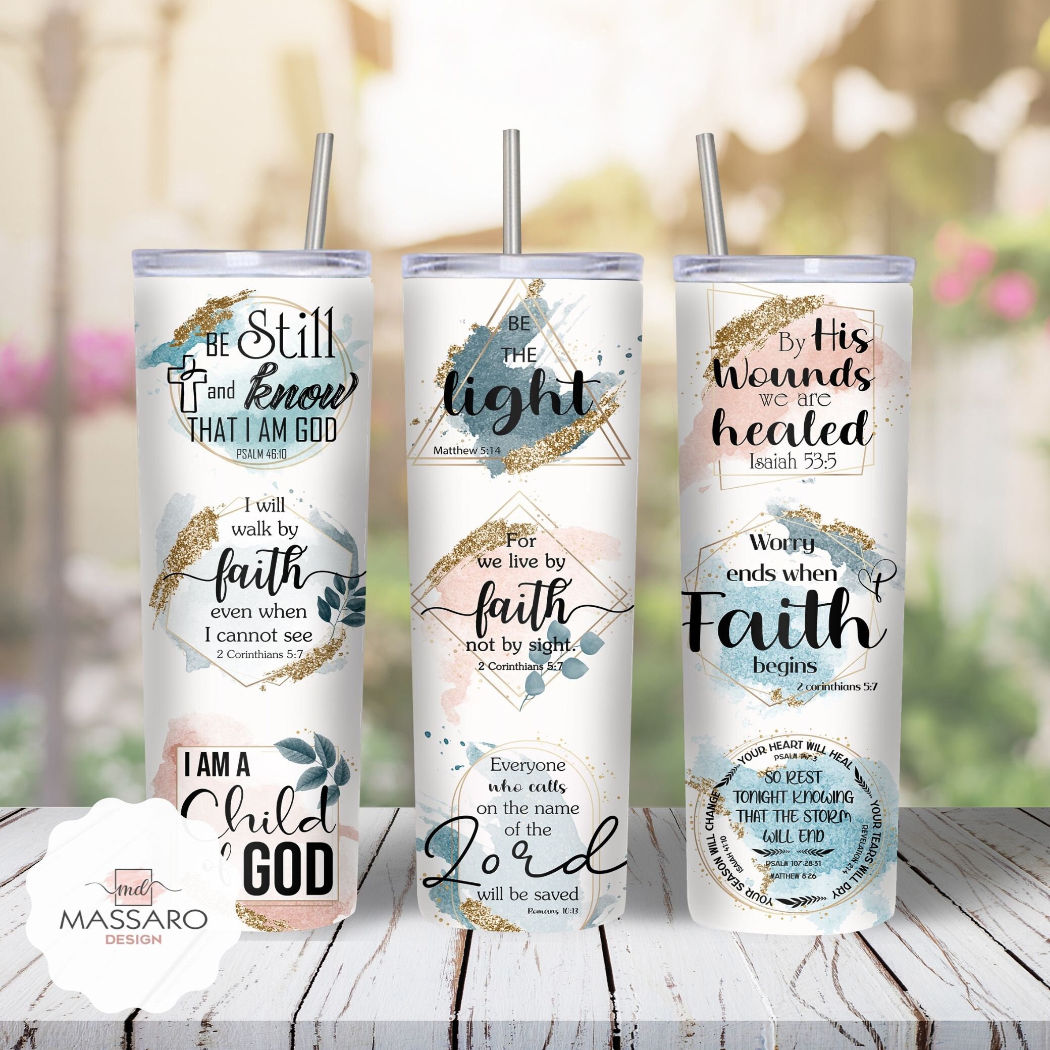 Christian Tumbler Design: Bible Verse PNG (Digital Download)