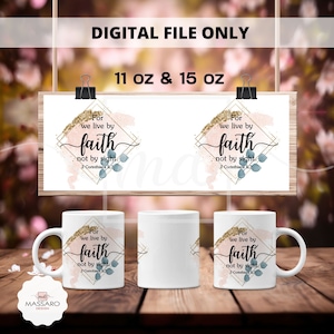 Christian Mug Wrap 11 & 15 Oz - Bible Verse Coffee Mug Sublimation PNG - Religious Mug Wrap - Christian Coffe Mug Wrap - Instant Download