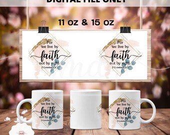 Bible Verse Mug Wrap: Christian Coffee Mug Sublimation (PNG Digital Download)