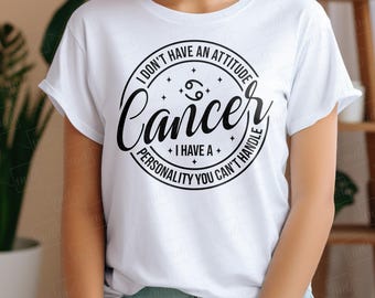 Cancer Zodiac SVG PNG: Funny B-day Cut File (Digital Download)