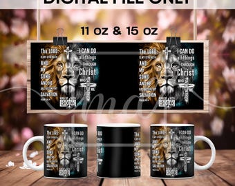 Christliche Kaffeetasse-Verpackung: Mann des Glaubens (PNG Digital Download)